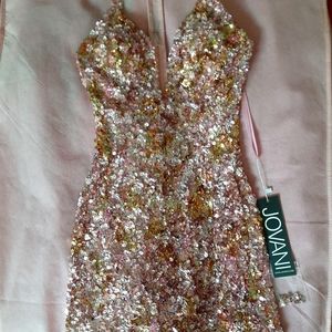 Jovani Pink short Sequin Cocktail Homecoming dress Size 0 New